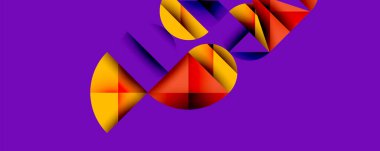 Minimum geometrik soyut arkaplan. Çember kare ve üçgen tasarımı