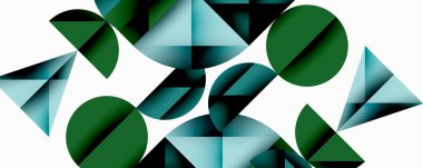 Minimum geometrik soyut arkaplan. Çember kare ve üçgen tasarımı