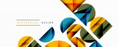 Minimum geometrik soyut arkaplan. Çember kare ve üçgen tasarımı