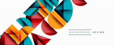 Minimum geometrik soyut arkaplan. Çember kare ve üçgen tasarımı