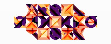 Minimum geometrik soyut arkaplan. Çember kare ve üçgen tasarımı