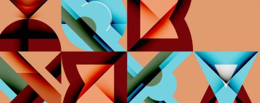 Minimum geometrik soyut arkaplan. Çember kare ve üçgen tasarımı