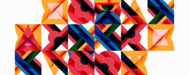 Minimum geometrik soyut arkaplan. Çember kare ve üçgen tasarımı