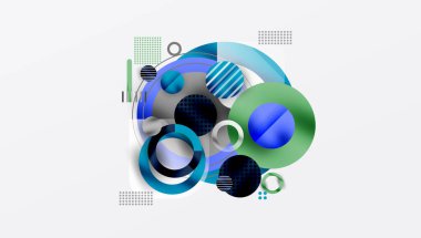 Soyut arkaplan - pürüzsüz eğimleri ve şeffaflığı olan katmanlı geometrik şekiller