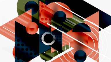 Parlak soyut arkaplan - parlak eğim tonlarıyla katmanlı üçgenler. Yarı şeffaf şekiller derinlik ve çağdaş estetik ekler