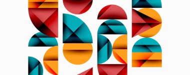 Minimum geometrik soyut arkaplan. Çember kare ve üçgen tasarımı