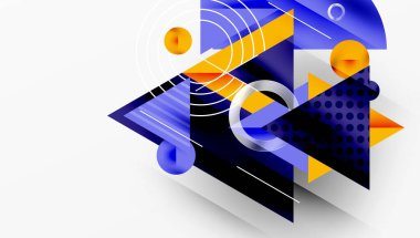 Modern geometrik arkaplan - düzgün eğimli ve yarı şeffaf üçgenler üst üste biniyor