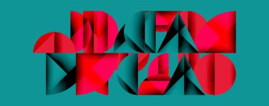 Minimum geometrik soyut arkaplan. Çember kare ve üçgen tasarımı