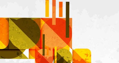 Kareler, daireler, üçgenler ve kumlu, gürültülü doku. Duvar Kağıdı, Sancak, Arkaplan, Kart, Kitap İllüstrasyonu, İniş Sayfası