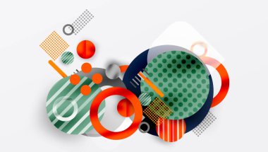 Üstüste binen Şeffaf Geometrik Şekillerle Soyut Çember Tasarımı