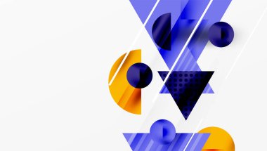 Modern geometrik arkaplan - düzgün eğimli ve yarı şeffaf üçgenler üst üste biniyor