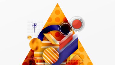 Katmanlı geometrik şekilli soyut tasarım