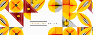 Keskin açılı dinamik geometrik bileşim, dairesel biçimler ve eğim renkleri