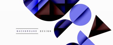 Minimum geometrik soyut arkaplan. Çember kare ve üçgen tasarımı