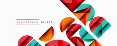 Minimum geometrik soyut arkaplan. Çember kare ve üçgen tasarımı