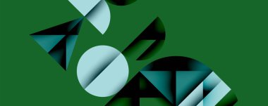 Minimum geometrik soyut arkaplan. Çember kare ve üçgen tasarımı