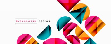 Çemberler ve üçgenlerin kesiştiği soyut geometrik desen. Yüksek kontrastlı kompozisyon derinlik yaratır ve dinamik, modern estetik