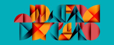Minimum geometrik soyut arkaplan. Çember kare ve üçgen tasarımı