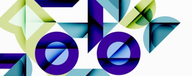 Minimum geometrik soyut arkaplan. Çember kare ve üçgen tasarımı