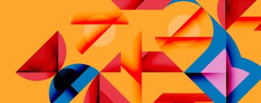 Minimum geometrik soyut arkaplan. Çember kare ve üçgen tasarımı