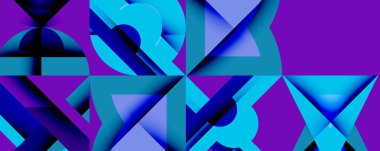 Minimum geometrik soyut arkaplan. Çember kare ve üçgen tasarımı