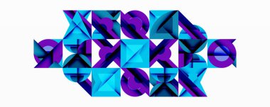 Minimum geometrik soyut arkaplan. Çember kare ve üçgen tasarımı