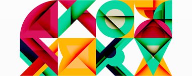 Minimum geometrik soyut arkaplan. Çember kare ve üçgen tasarımı