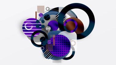 Üstüste binen Şeffaf Geometrik Şekillerle Soyut Çember Tasarımı