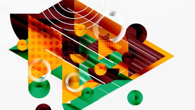 Parlak soyut arkaplan - parlak eğim tonlarıyla katmanlı üçgenler. Yarı şeffaf şekiller derinlik ve çağdaş estetik ekler