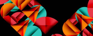 Minimum geometrik soyut arkaplan. Çember kare ve üçgen tasarımı