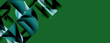 Minimum geometrik soyut arkaplan. Çember kare ve üçgen tasarımı