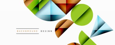 Minimum geometrik soyut arkaplan. Çember kare ve üçgen tasarımı