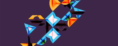 Minimum geometrik soyut arkaplan. Çember kare ve üçgen tasarımı