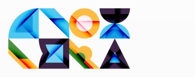 Minimum geometrik soyut arkaplan. Çember kare ve üçgen tasarımı