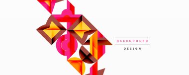 Minimum geometrik soyut arkaplan. Çember kare ve üçgen tasarımı