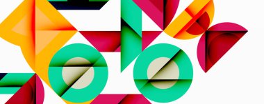 Minimum geometrik soyut arkaplan. Çember kare ve üçgen tasarımı