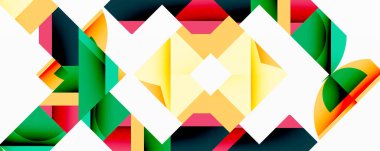 Birleştirilmiş açısal ve eğri şekilli soyut geometrik çizimler, pürüzsüz eğimli dinamik bileşimler ve kalın karşıtlıklar