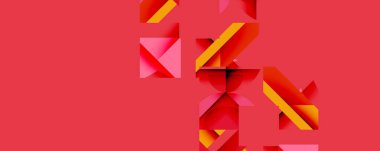 Birbirine kenetlenmiş dairesel ve açısal şekillerle soyut geometrik bileşim, pürüzsüz gradyanlar ve beyaz arkaplan üzerinde keskin karşıtlıklar