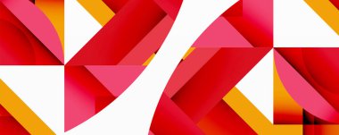 Birbirine kenetlenmiş dairesel ve açısal şekillerle soyut geometrik bileşim, pürüzsüz gradyanlar ve beyaz arkaplan üzerinde keskin karşıtlıklar