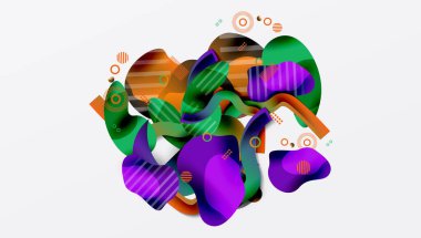 Soyut sıvı şekiller ve satır arkaplanı