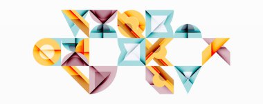 Minimum geometrik soyut arkaplan. Çember kare ve üçgen tasarımı