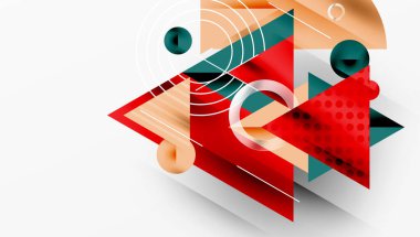 Modern geometrik arkaplan - düzgün eğimli ve yarı şeffaf üçgenler üst üste biniyor