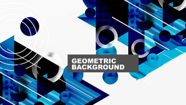 Modern geometrik arkaplan - düzgün eğimli ve yarı şeffaf üçgenler üst üste biniyor