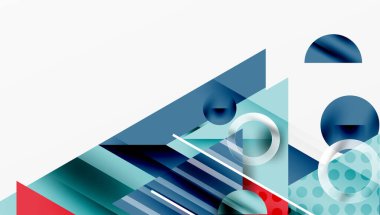 Modern geometrik arkaplan - düzgün eğimli ve yarı şeffaf üçgenler üst üste biniyor