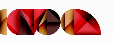 Çemberler ve üçgenlerin kesiştiği soyut geometrik desen. Yüksek kontrastlı kompozisyon derinlik yaratır ve dinamik, modern estetik