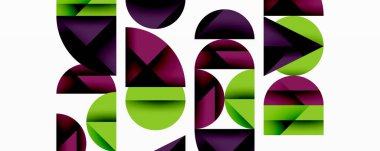 Minimum geometrik soyut arkaplan. Çember kare ve üçgen tasarımı