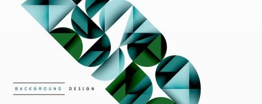 Minimum geometrik soyut arkaplan. Çember kare ve üçgen tasarımı