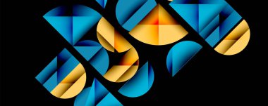 Minimum geometrik soyut arkaplan. Çember kare ve üçgen tasarımı
