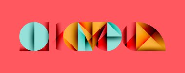 Minimum geometrik soyut arkaplan. Çember kare ve üçgen tasarımı