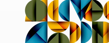 Minimum geometrik soyut arkaplan. Çember kare ve üçgen tasarımı